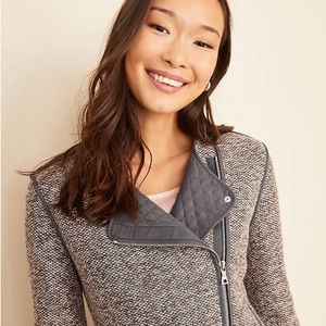 NWT Ann Taylor Quilted Tweed Moto Jacket